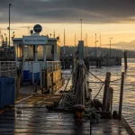 Bateau Royan au port de Royan au coucher du soleil