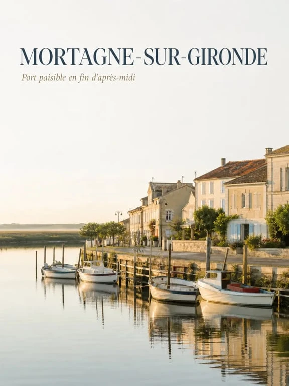 Les plus beaux villages de l'estuaire de la Gironde à Mortagne-sur-Gironde, port calme et quais au bord de l'eau