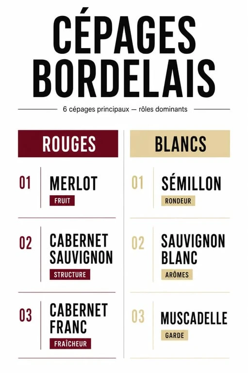 Cépage bordelais : principaux cépages rouges et blancs de Bordeaux
