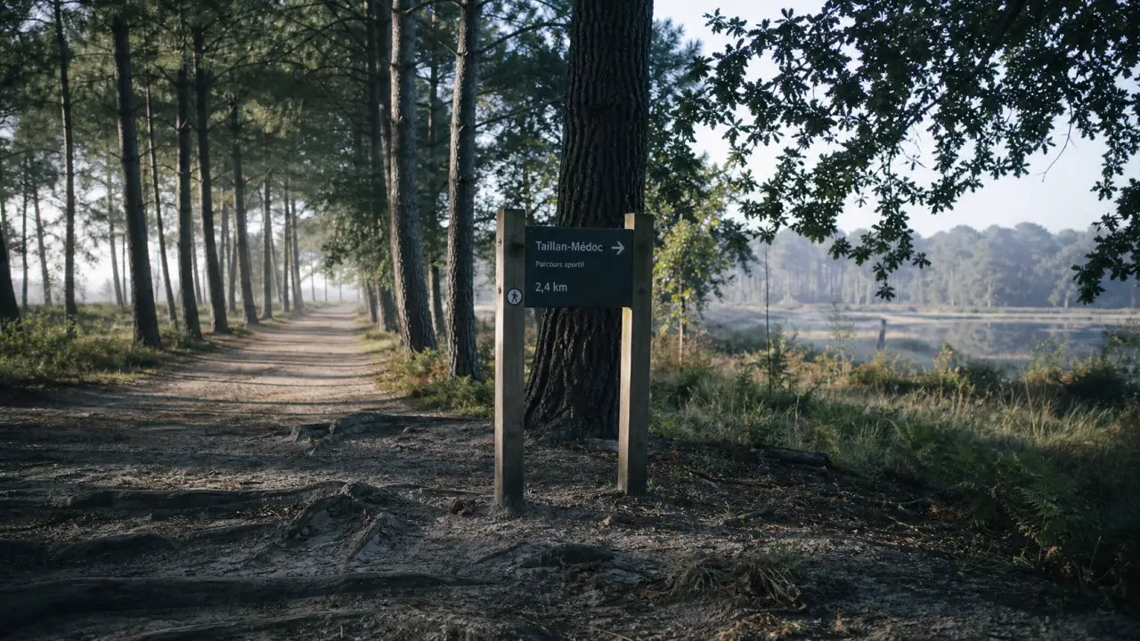 Forêt du taillan médoc, sentier sportif en forêt
