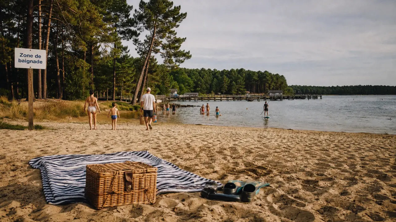 Lac Hourtin : plage surveillée et zone de baignade