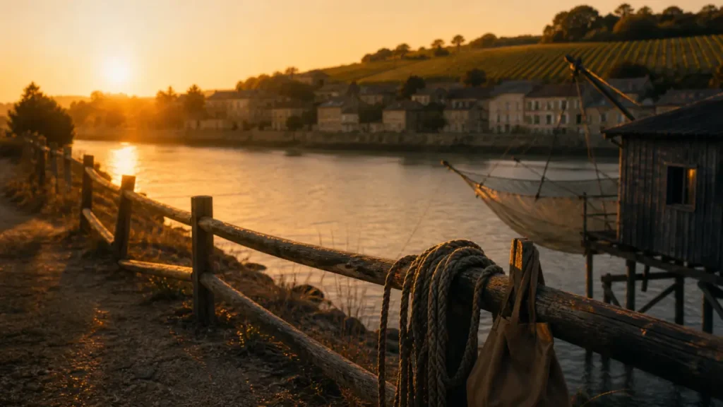 Que faire Médoc : estuaire de la Gironde et vignes au coucher du soleil