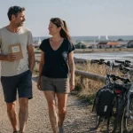Séjours thématiques côte atlantique : couple à vélo près des marais salants