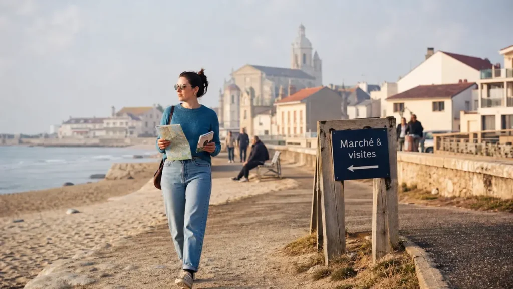 Soulac-sur-Mer office de tourisme Médoc Atlantique : promenade vers la basilique et la plage