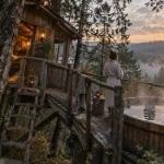 Hébergement insolite Nouvelle-Aquitaine : cabane perchée et bain nordique extérieur