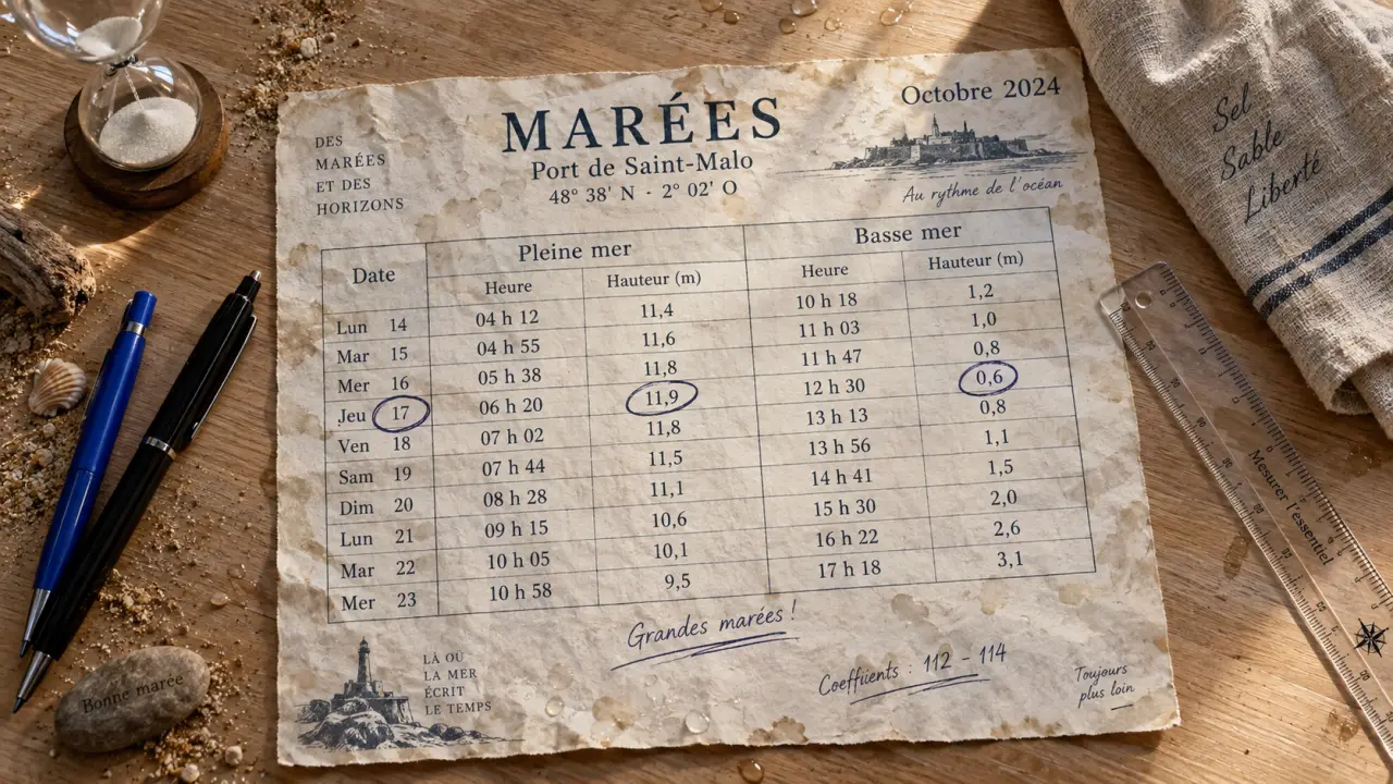 Marées Lacanau : horaires et coefficients