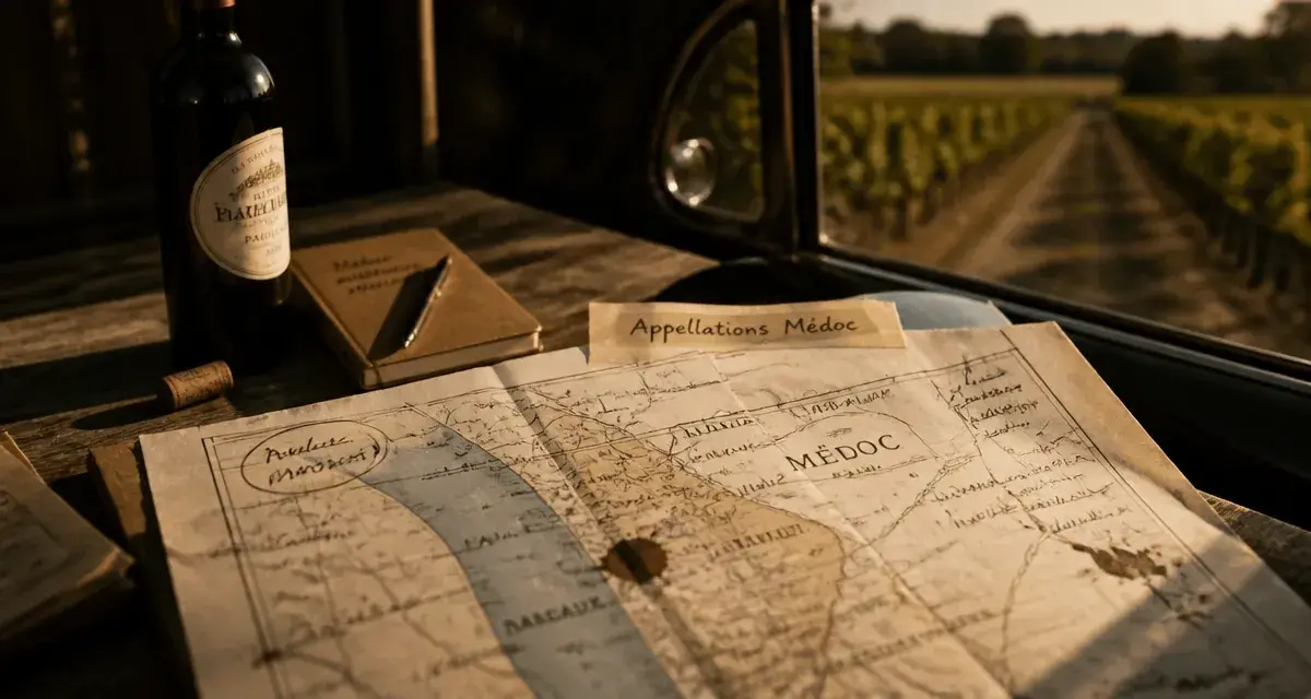 vins du médoc carte : 8 appellations et itinéraires de visite