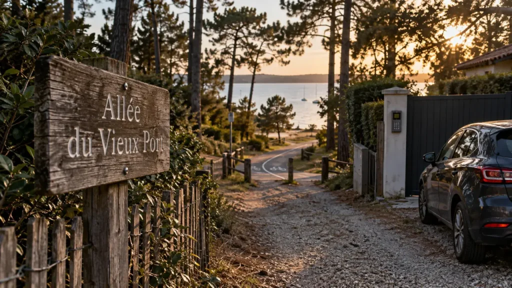 Chemin du Vieux Port 33680 Lacanau Médoc : panneau Allée du Vieux Port