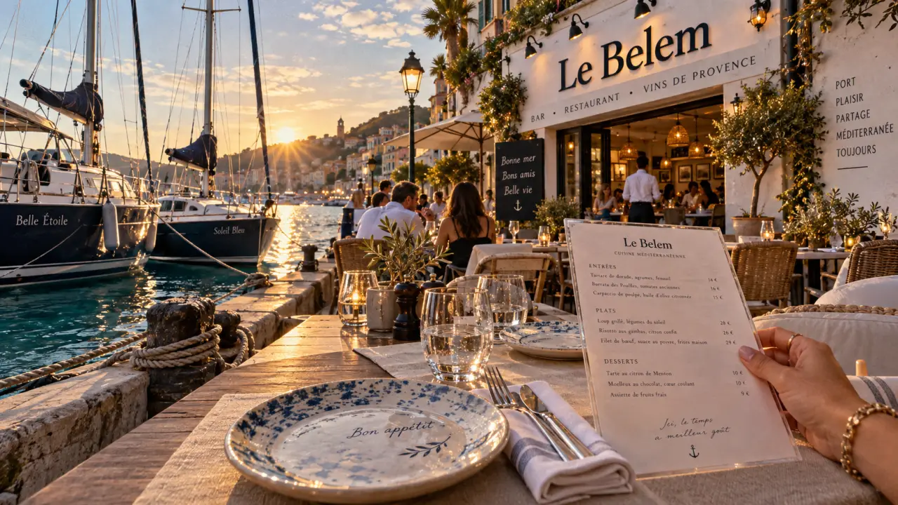 Le Belem port médoc : terrasse face aux voiliers